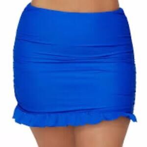Raisins Curve Ruffled Tummy Control Swim skirt blue - 20W